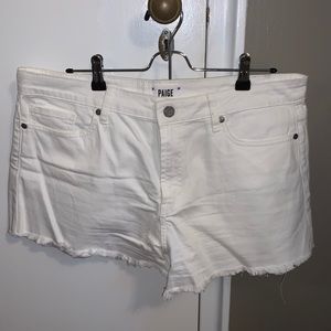 PAIGE white denim shorts size 32